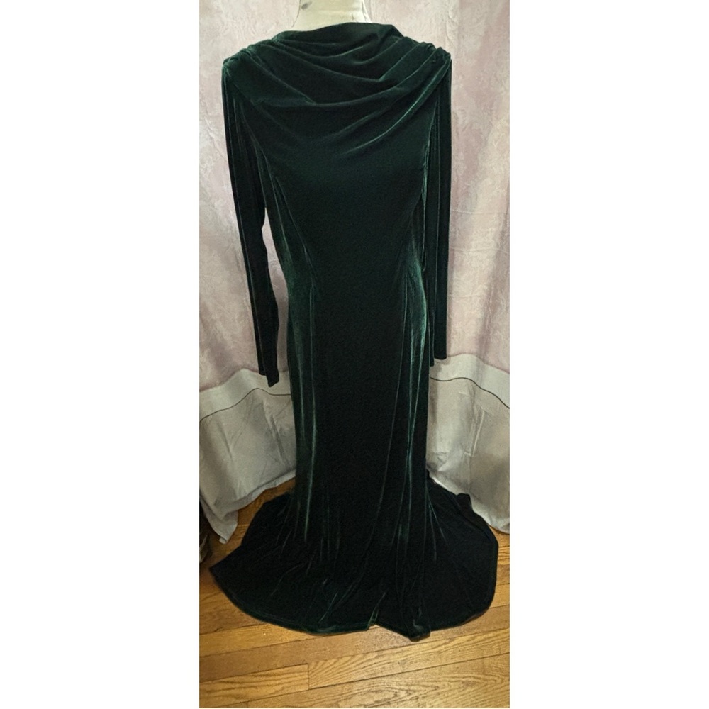 Tadashi Shoji Green Velvet Long Sleeve Dress Size Large